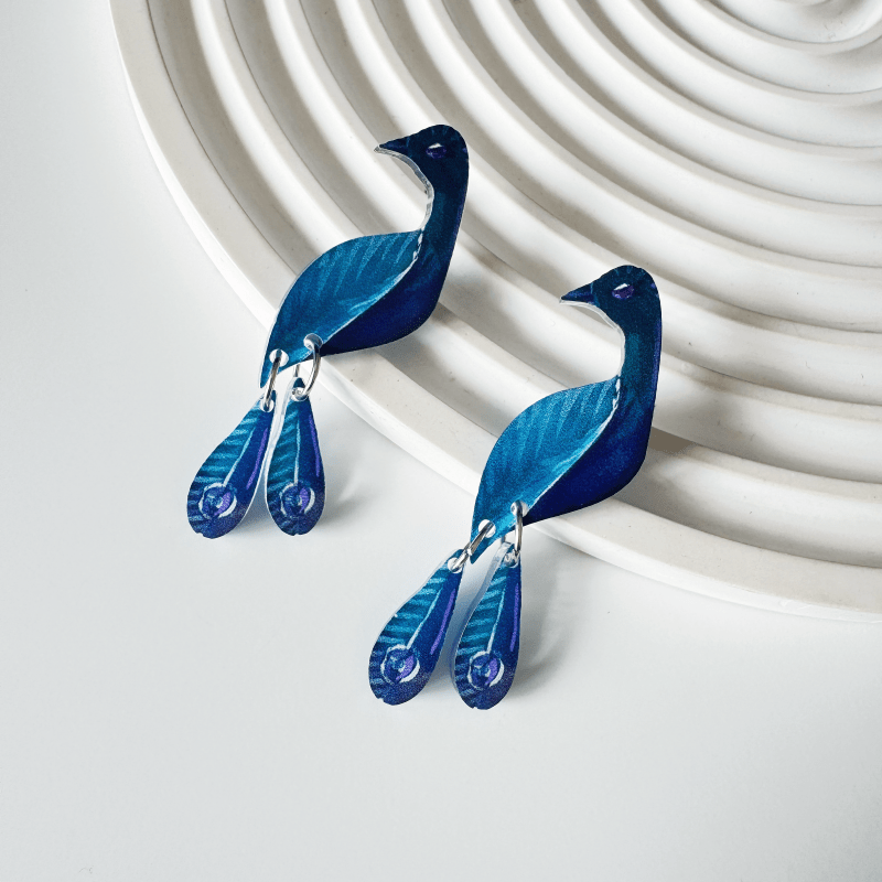 2pcs Bohemian Gradient Blue Long Dangle Earrings