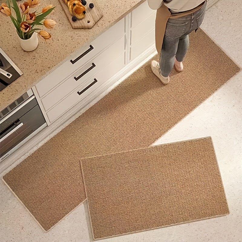 TEMU Juego de 2 tapetes de cocina, tapete de liso con anillo de de de sisal, felpudo con anillo de , tapete para el hogar, para cocina, entrada,