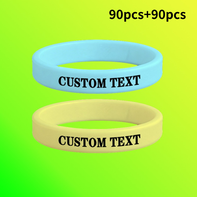 180pc Glow-in-the-Dark Custom Wristband Set, Personalised