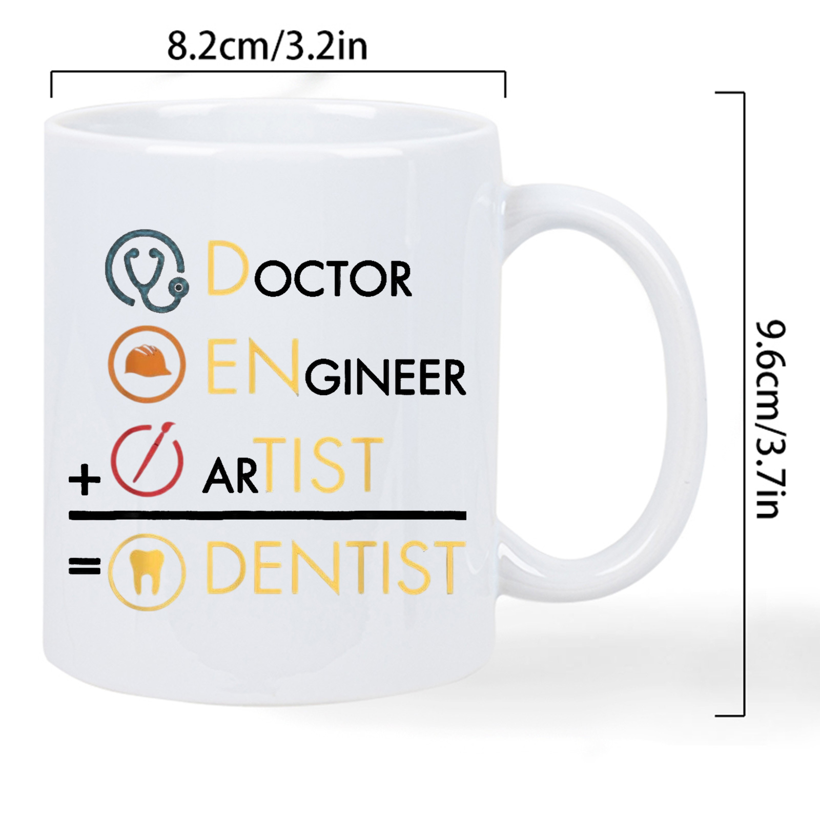 1pc 11oz     engineer   artist ceramic mug funny specialty icons rx stethoscope dental tools   formula dishwasher safe coffee cup for  s   engineers artists ideal gift for office clinic 5