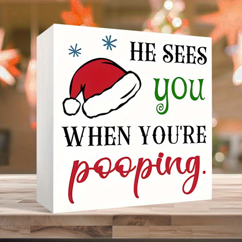 

1pc, Christmas , "he You You're Pooping" Red Hat, Pvc , 3d Decor, Desktop & , Humorous Christmas