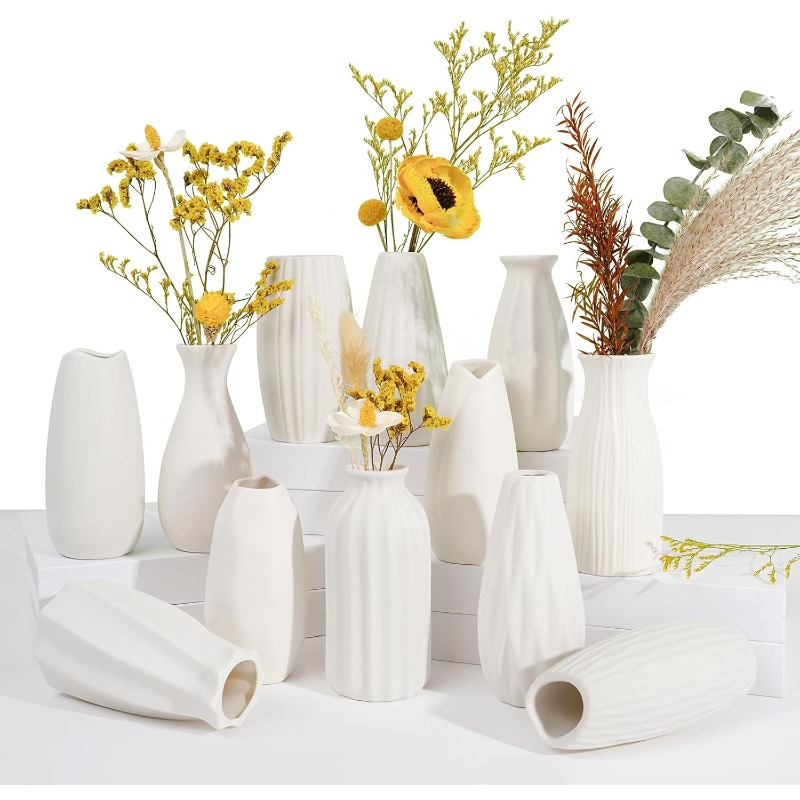 keramik vasen set 6 teilig weiße vase kleine vasen
