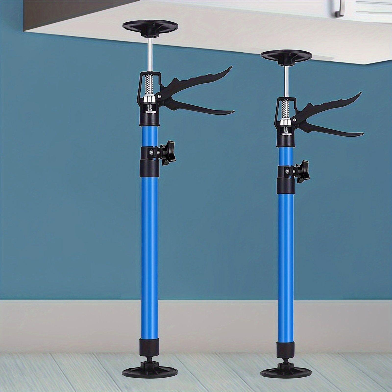 TEMU 2pcs Adjustable Telescopic Support Rods - Heavy-duty 39.92kg Capacity, 360° Rotating Third Hand Tool With Non-slip Tpr Pads For Woodworking,