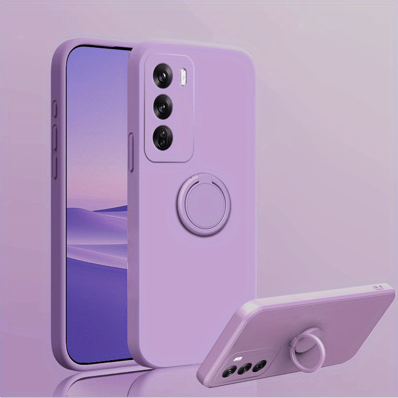 TEMU A Car-mounted Magnetic Phone Case For Oppo Reno 12/12 Pro, Featuring A Simple, Skin-friendly Light Purple Soft Shell. It', Creative,