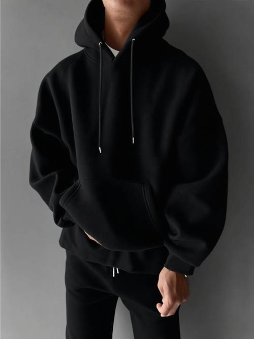 mens autumn winter hooded sweatshirt versatile sporty casual loose fit hoodie