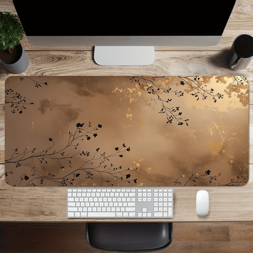 1pc black branches design mouse pad 35 4x15 7 inches non slip extended table mat pattern desk mat for office home decor soft fabric mat suitable for office home use