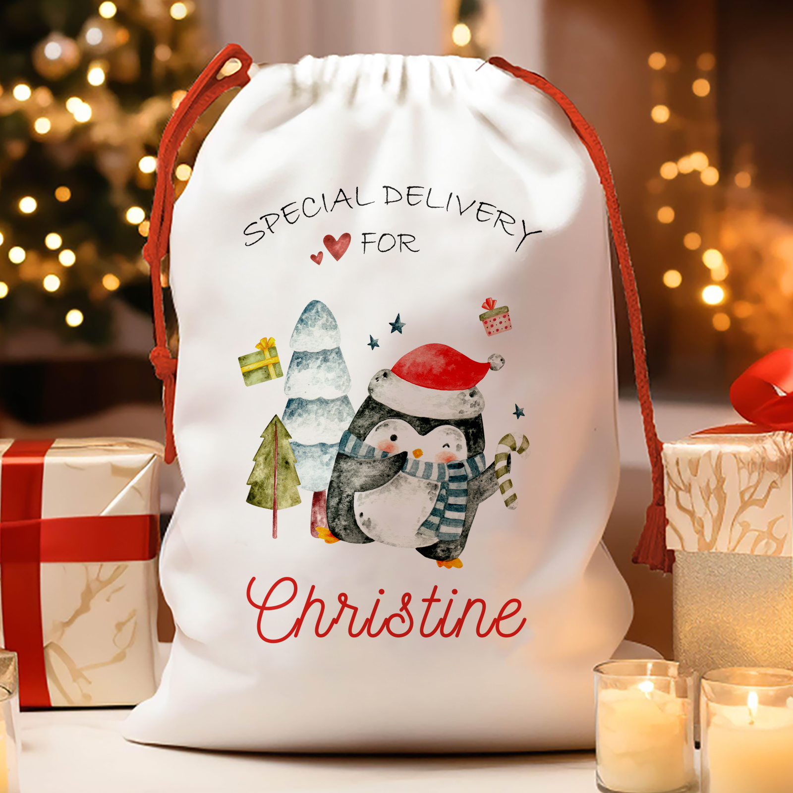 TEMU Regalo /Lui Sacchetto di Personalizzato, Sacchetto Regalo di Natale con Personalizzato, Sacchetti con Coulisse per Feste, Sacchetto di con Testo
