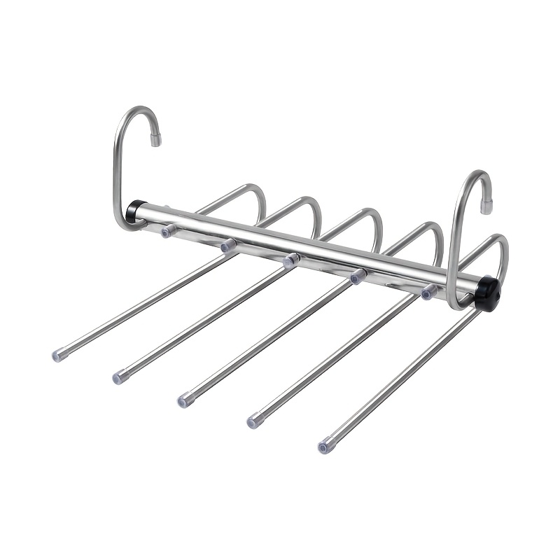TEMU Coat Rack, Standard Hanger, Household/dormitory Foldable Trouser Hanger, Household Rotating Multi-tier Hanger, Trouser Rack, Seamless Stainless