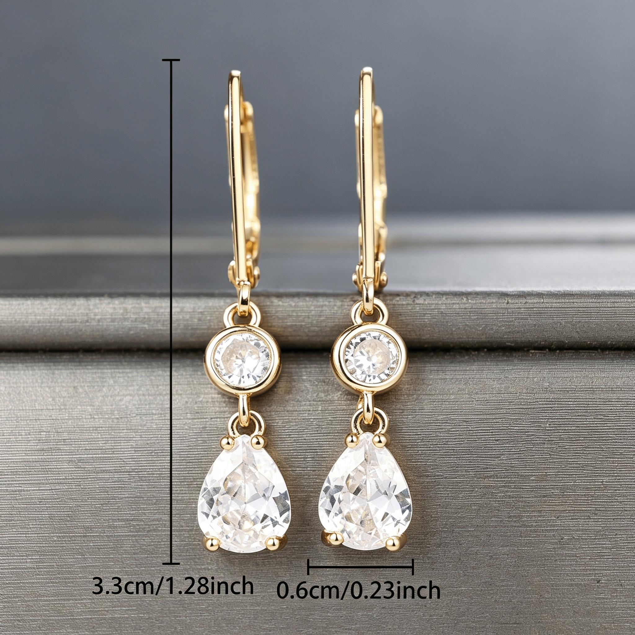 Women's Sparkling Water Drop Synthetic Zirconia Dangle Earrings