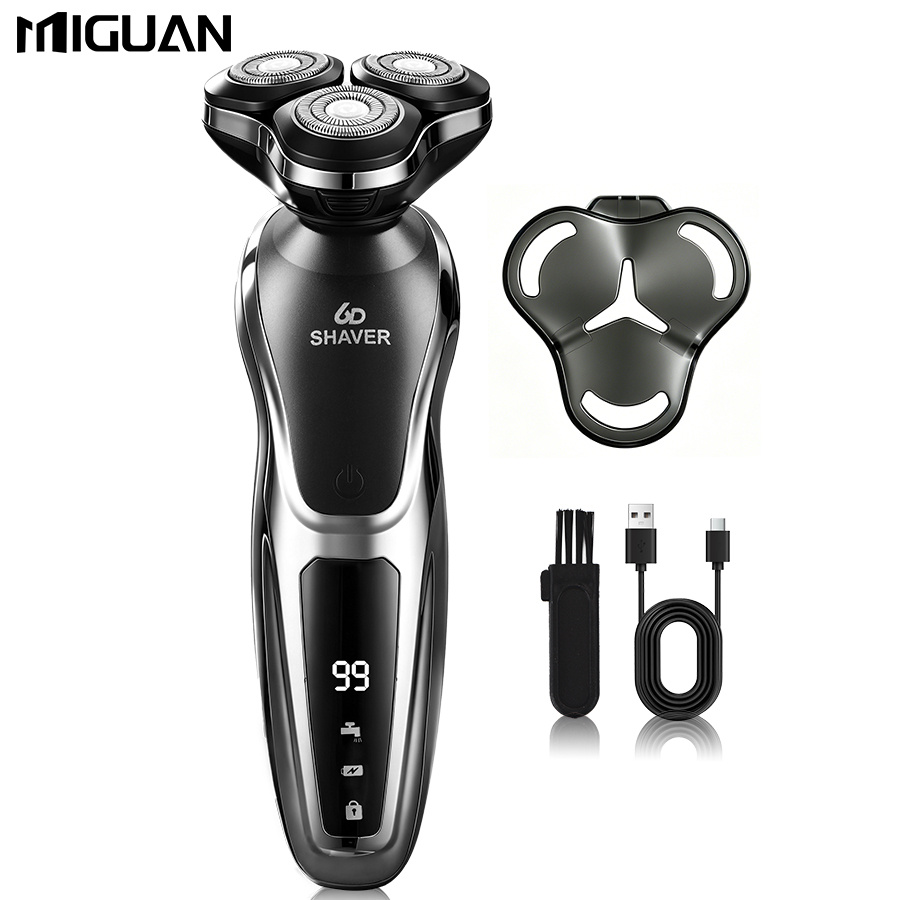 TEMU Miguan S-1288 Electric Shaver For Men, Cordless Rotary Razor With Led Digital Display, Usb Rechargeable, Portable Electric Razor For Travel &