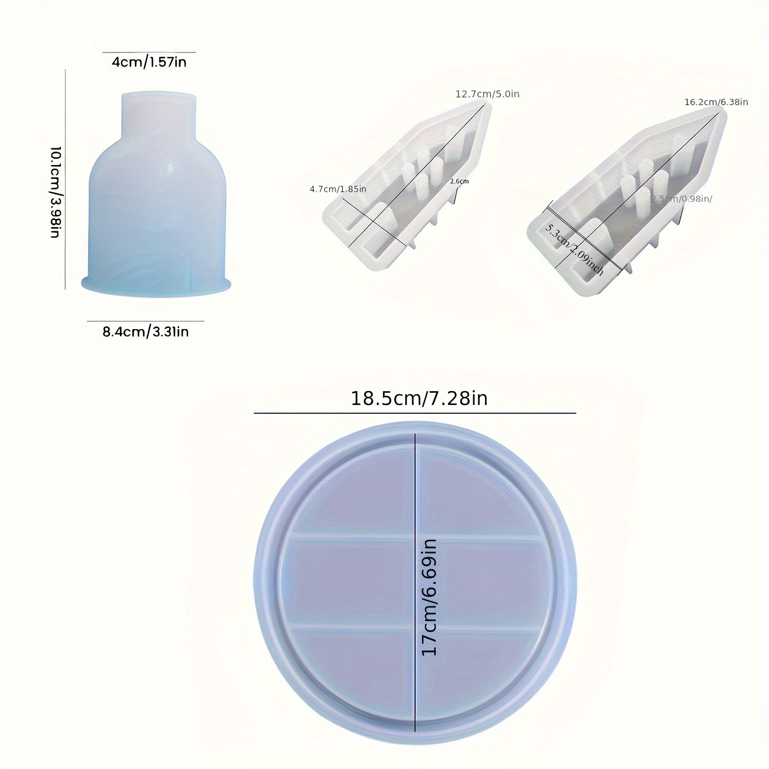 E-shop 4er-Set Vasen Deko Teller Home Desktop Atmosphäre Dekoration Urlaubsgeschenk Harz Gips Handwerk Silikonform