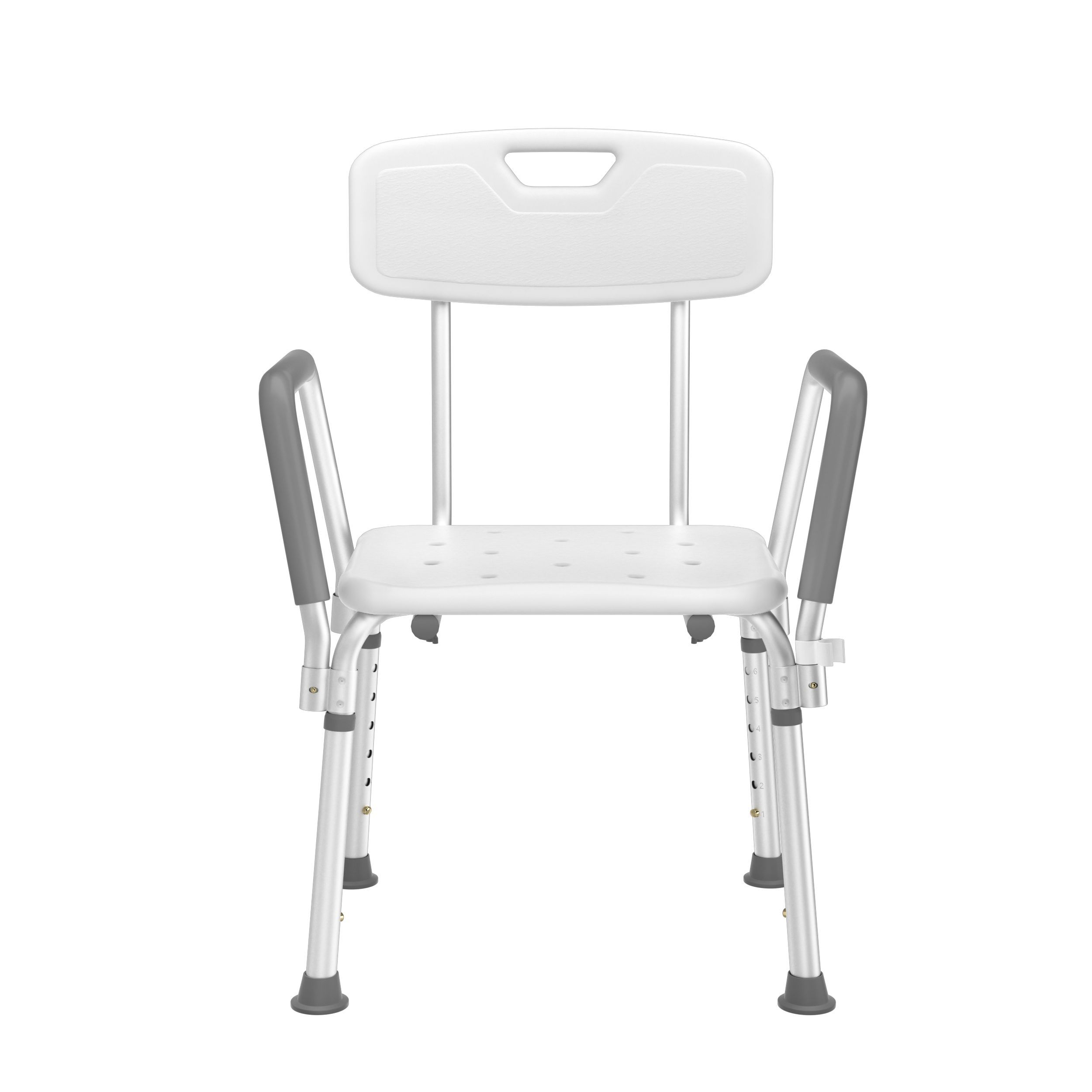 Shower Chair Shower Stool With Armrest And Backrest Anti-slip Bath Seat Shower Aid Shower Seat, Height Adjustable Shower Stool Made Of Aluminum And Plastic