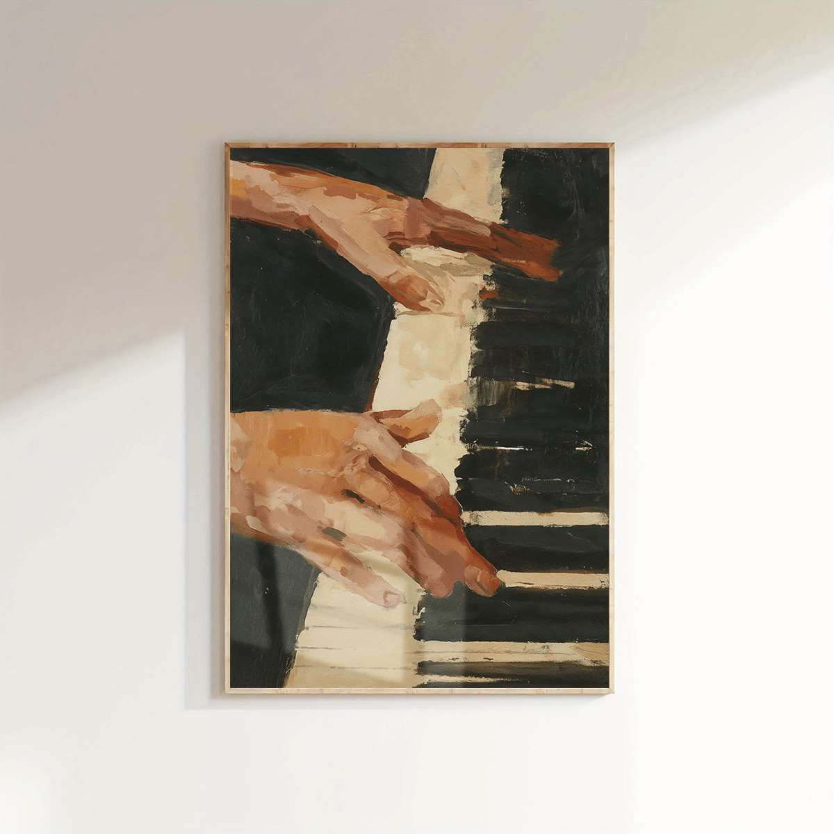 TEMU 2d Flat, 1pc 2d Flat Piano Hands Art Poster Unframed Canvas Print For Music Room Decor Living Room Decor Bedroom Decor Home Decor Gift Beautiful