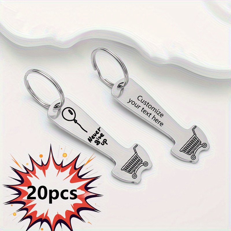 TEMU 20 pièces Accessoires Porte-clés en Acier Inoxydable, Anneaux de Monnaie Durables pour Shopping, Alimentation Requise, Adapté aux Caddies,