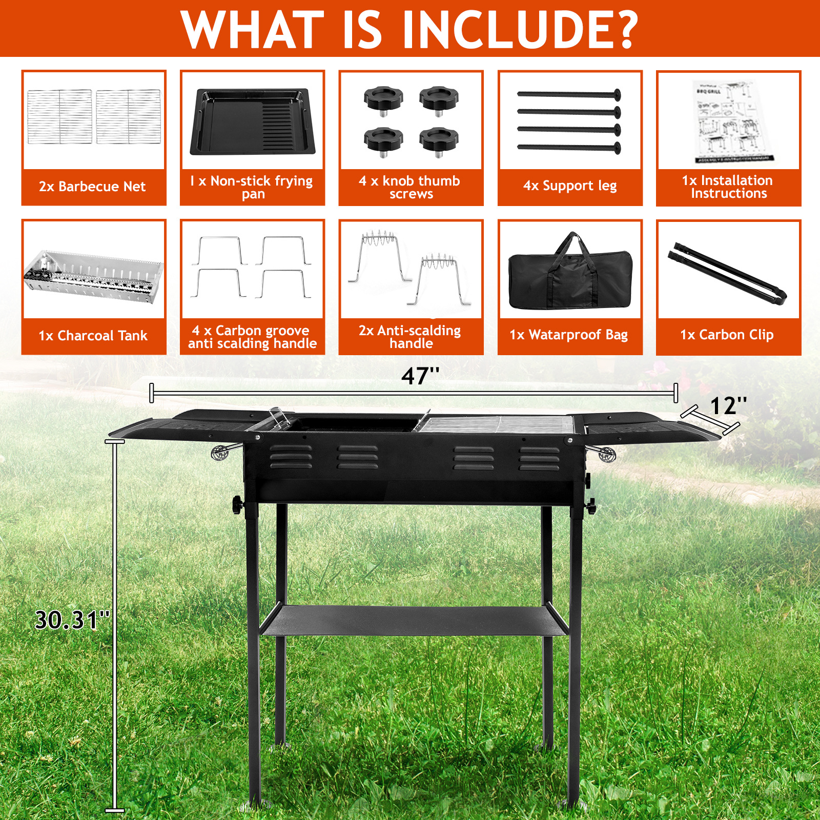 Portable Hibachi Charcoal Grill – Foldable BBQ For Camping, Backyard & Tailgating (Multiple Sizes)