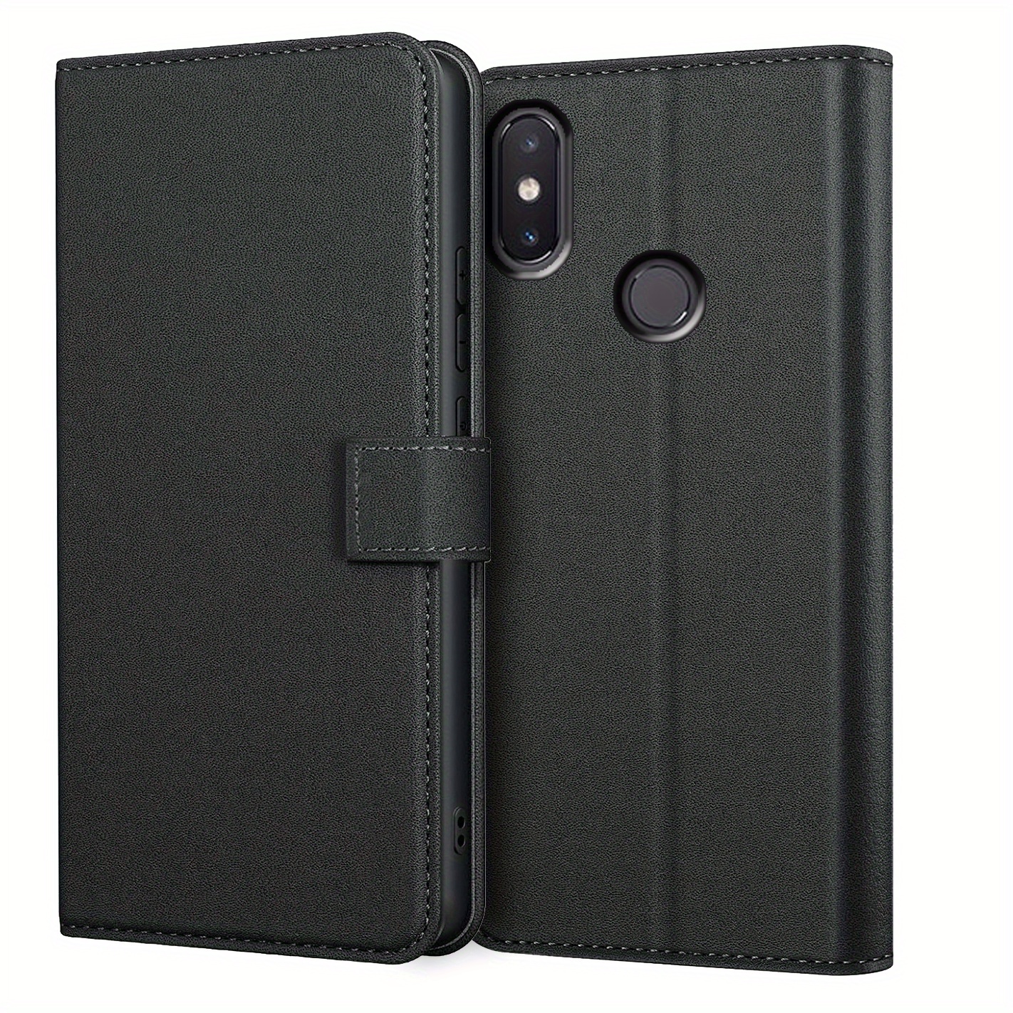 Custodia Portafoglio in Pelle PU Compatibile con Xiaomi Mi 8 Lite, Cover con Chiusura Magnetica, Tasche per Carte e Funzione Stand (Marrone