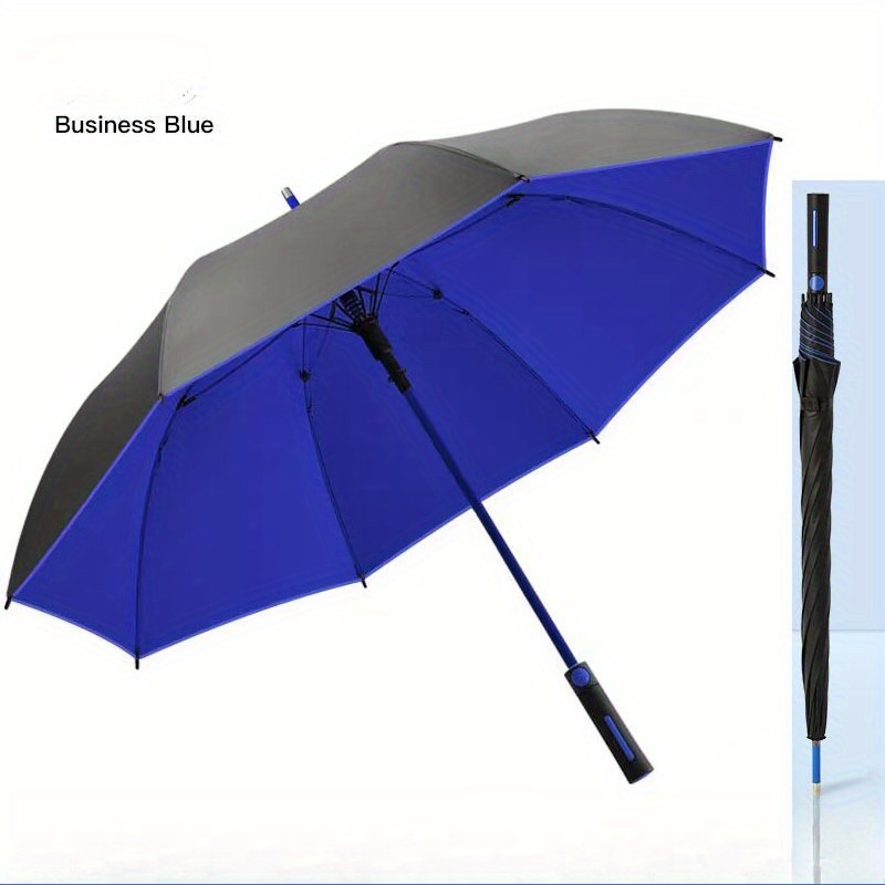 TEMU Extra Large Golf Umbrella, Semi-automatic Umbrella, Men's Umbrella, Vinyl Sunscreen Rain Umbrella, Long Handle Umbrella