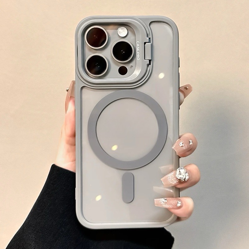 Phone Case - Luxury Anti-fall Magnetic Phone Case Compatible With Iphone 13 14 15 Pro Max 11 16plus 15plus 14plus Stand Camera Hard Cover Back Cover