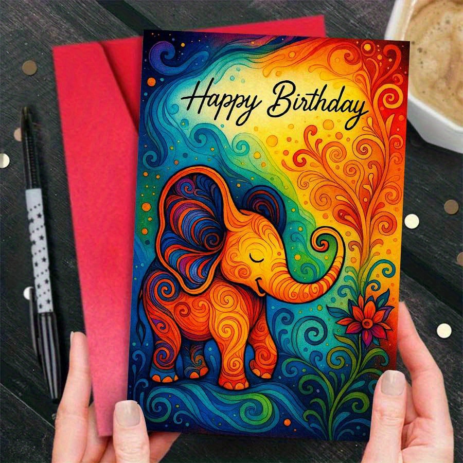 TEMU 1pc Vibrant Elephant Birthday For And Colleagues Bright Perfect For Celebrating Special Birthdays And Color