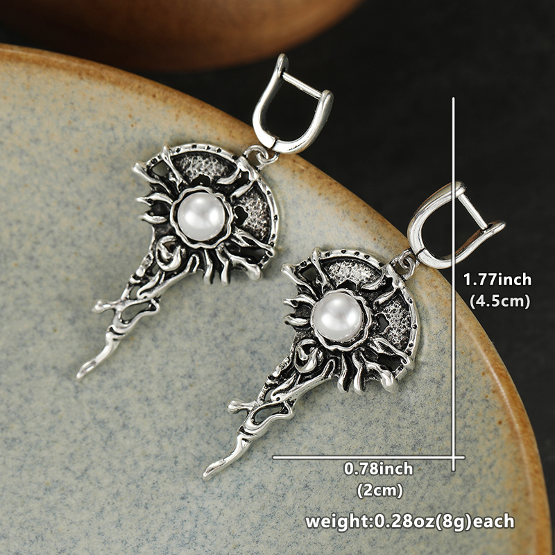 Women's Vintage Ocean Feng Shui Ear Hook Long Earrings