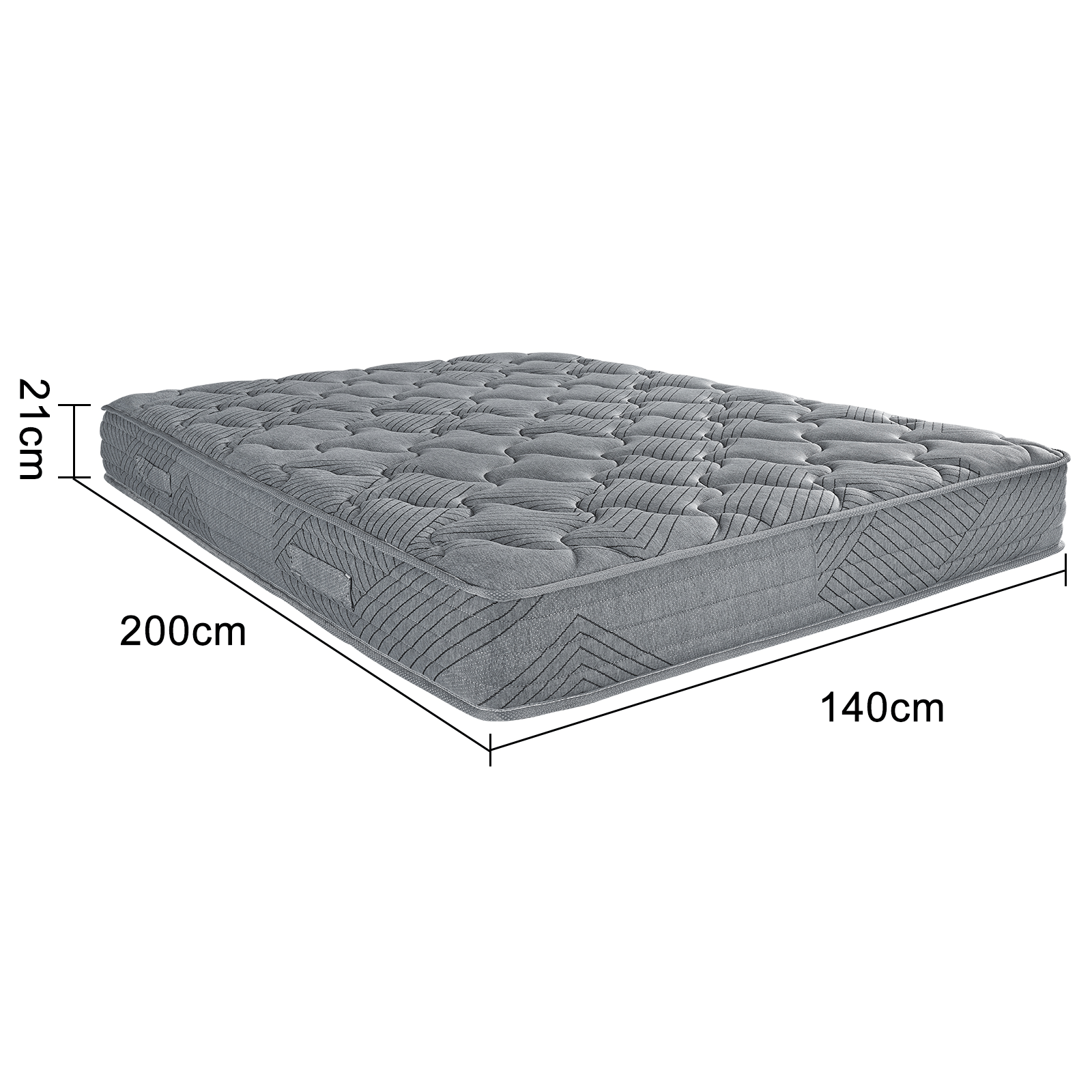 Image of Mattress 140 X 200 Cm, Mattress 7-zone Hardness H3, Ergonomic Spring Mattress, With Breathable Cover For Back Relief &
