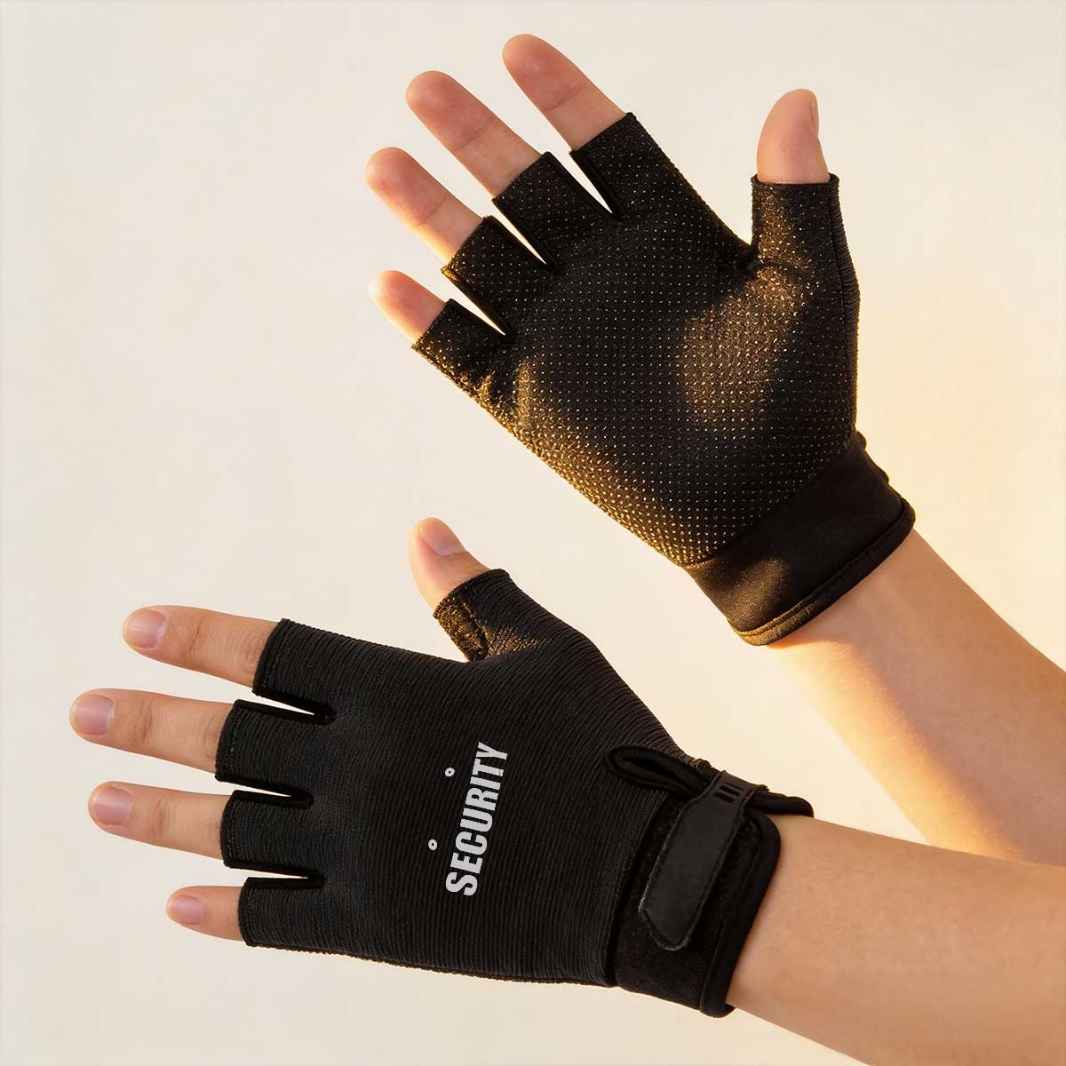 TEMU 1 Paire de Gants de Sécurité à Lettrage Améliorant la Visibilité, Respirants, Légers, , Imprimés en Polyester, Doigts, Multicolores, Gants de