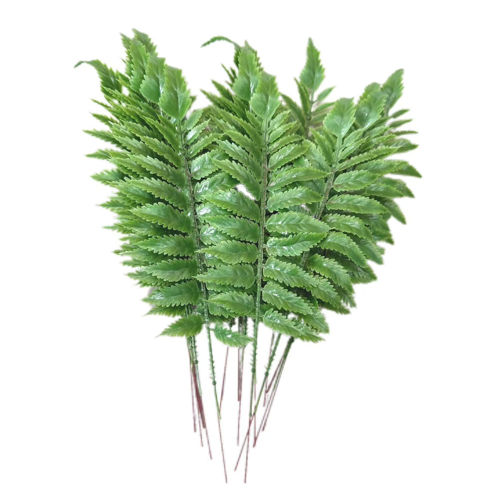 

18pcs Real Touch Artificial Fern Plants - Green Foliage With Brown Stems, Wedding Decor, Accents, Diy Crafts, Indoor/outdoor Use, ' Decoration