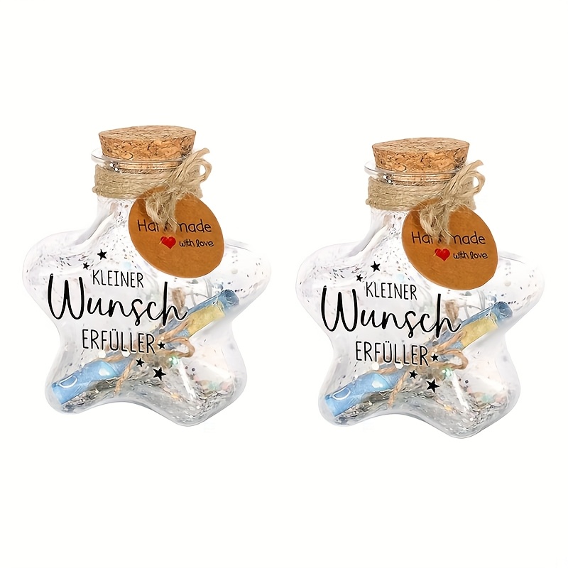 A Gift Box For Bottle With A Cork, Featuring Wish Stickers And Glittery Sequins, Suitable For Christmas, Travel, Birthdays, Baptisms, Coming-of-age Ceremonies, And Weddings