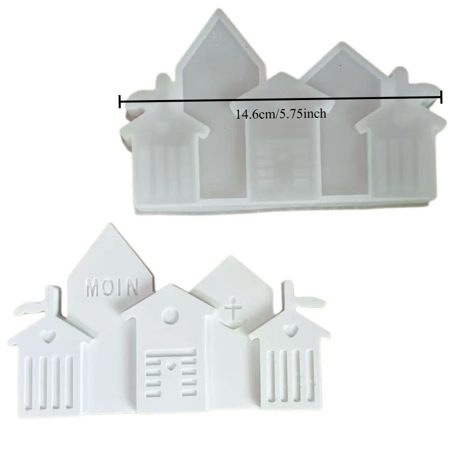 Townhouse-themed Silicone And Plaster Mold - Handmade Resin Casting Mold For Home Decor Ornaments