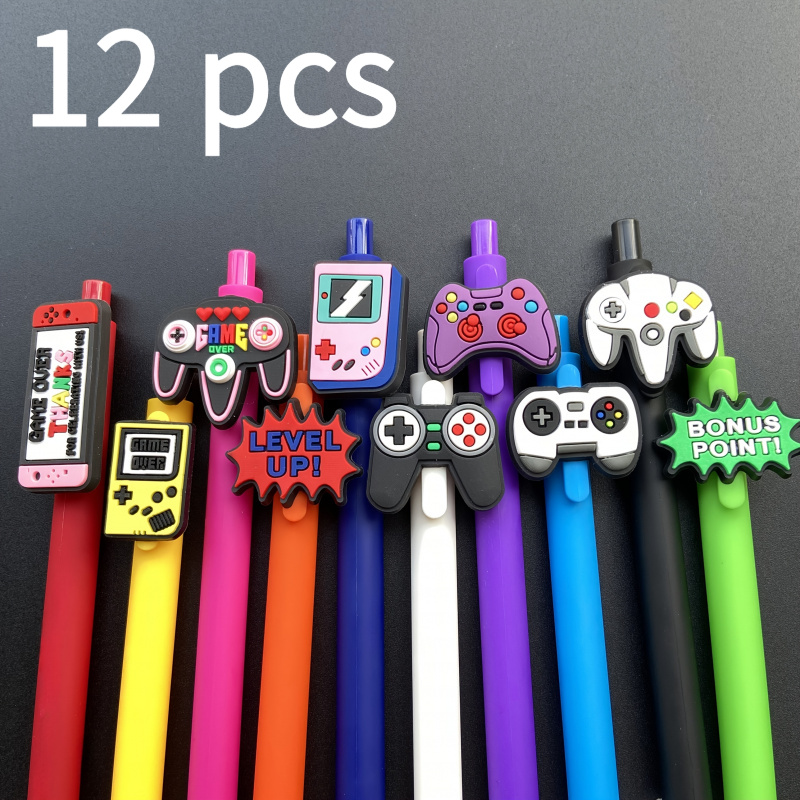 Image of 6/12pcs Vibrant Game-themed Ballpoint Pens | Retractable Pens, Specifically Designed For , Suitable For Parties, Office Supplies, School Supplies, Fun Gift For And School Awards, Party Gift Pens