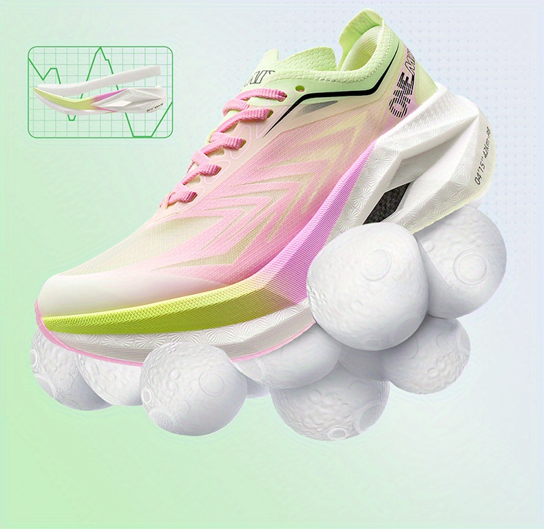 Sneakers, Lightweight Design Professional Carbon Plate Racing Running Shoes, Cushioned and Breathable, Full-sole Carbon Plate, Specialized for Marathon, Sprint, and Racing Training