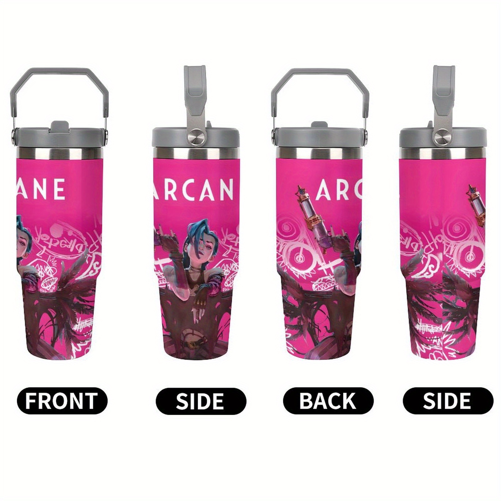 

1pc 30oz -themed Stainless Steel - Insulated Travel Cup With Straw, Double Wall Reusable For Coffee & Sports, Art Design, Gift, Coffee Travel Mug
