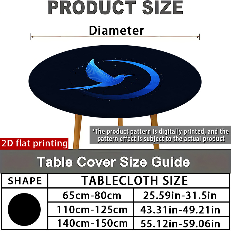 TEMU Custom Round Elastic Tablecloth, Personalized Round Elastic Tablecloth, Customizable Design, Logo, Photo, Text, , , Desktop Display Decoration