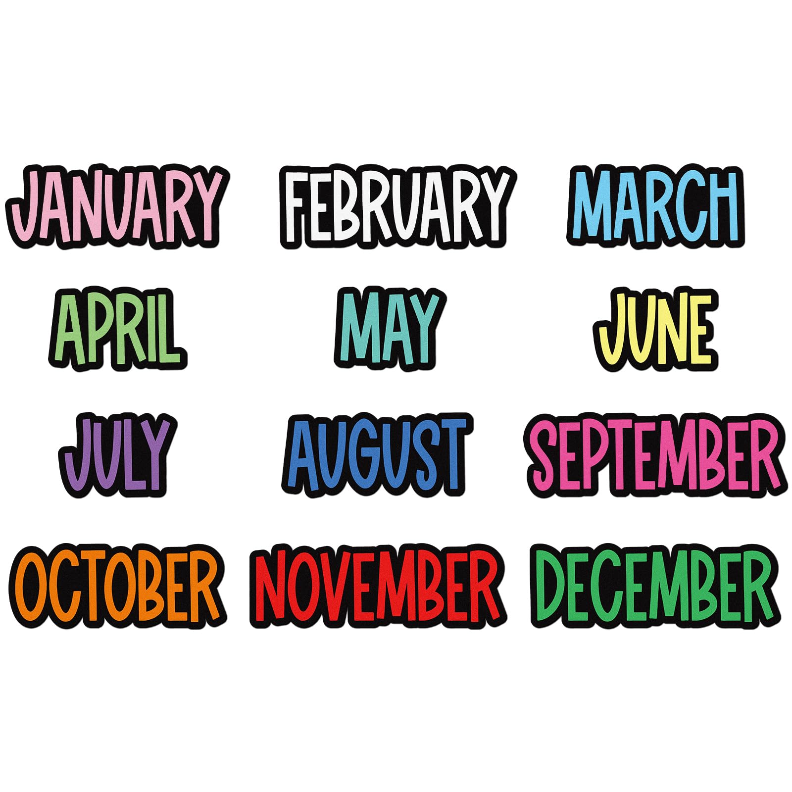 TEMU 12-pack Magnetic Monthly Header Signs, Full Year Monthly Bulletin Board Set, Whiteboard Calendar Month Labels, Classroom Decorations (multiple