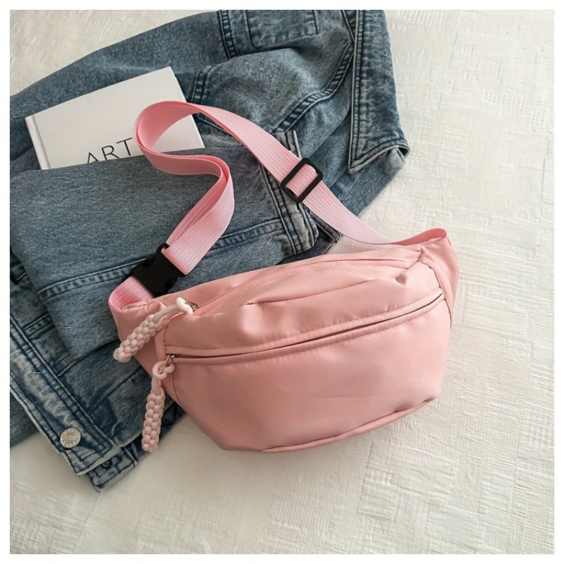 TEMU Nylon Crossbody Bag - Textured Shoulder Armpit Bag, Chest Pack Waist Pouch, Christmas Gift For Wife Girlfriend, Lightweight Storage Bag