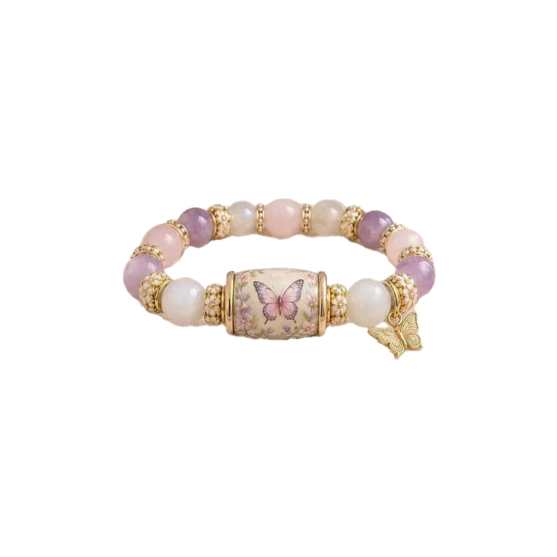 TEMU Style Beaded Stretch Bracelet For Women, Elegant Elastic Bead Bracelet, Ideal Gift For Mom Daughter Sister Friend, Suitable For Wedding Allno