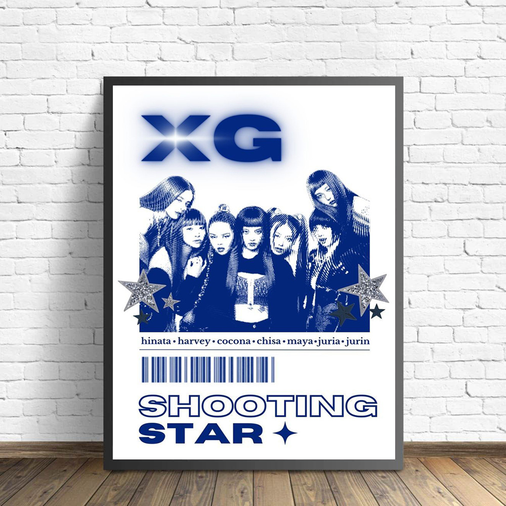 1pc xg ' 'ポスター ブルーポップアートスタイル フレームレス