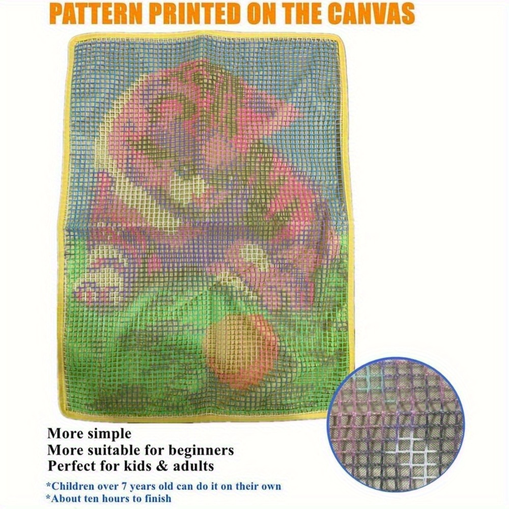 Easter Bunny Latch Hook Rug Kit for DIY Needlework