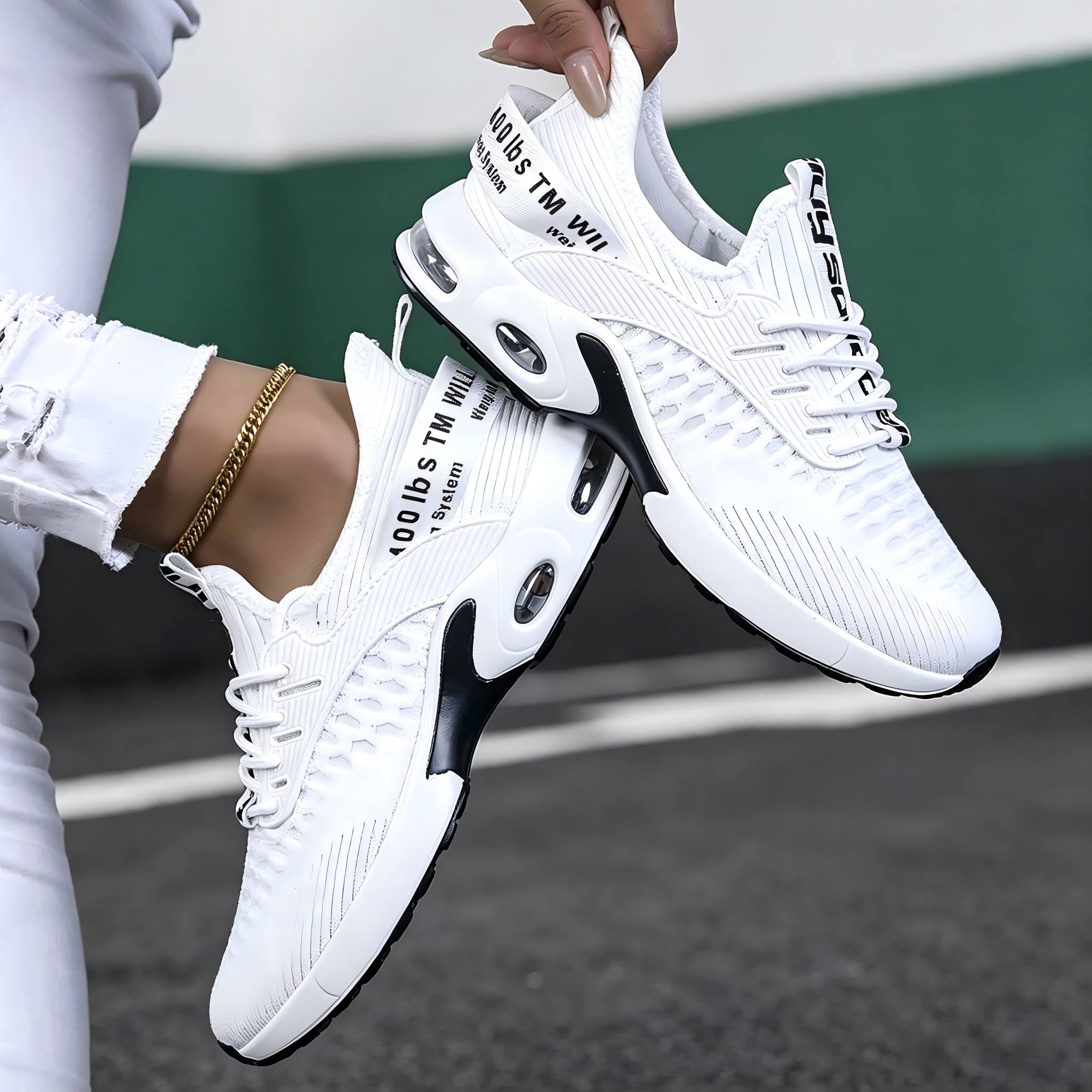 TEMU Autumn Women' Sneakers - New Women' Cushion Running Shoes, Women' Tennis Shoes - Woven Sneakers For Women, Breathable Mesh Air Cushion Sneakers,