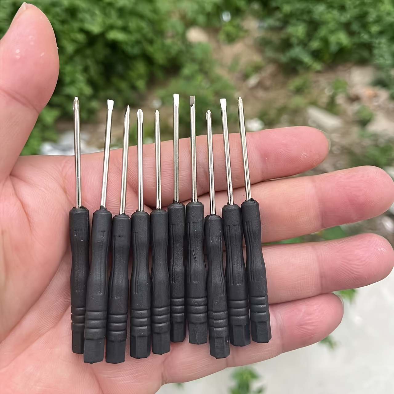 TEMU Set da 10 pezzi, set di mini cacciaviti a croce e a testa piatta da 2mm, utensili di precisione per riparazioni