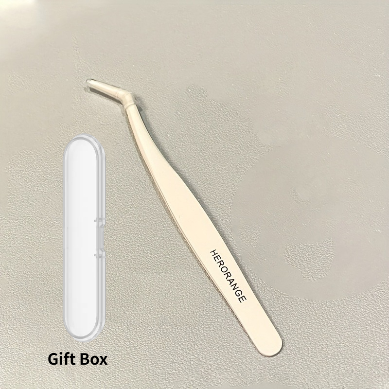TEMU 1/4pcs avec Boîte de Rangement HERORANGE Pince à Épilier pour Faux Cils - Prise Précise Anti-Adhésive, Durable Alcool, Outil de Voyage pour la