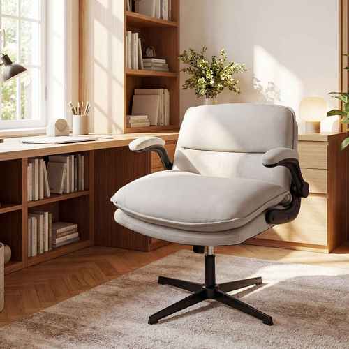 cross chair office desk chair adjustable swivel vanity armchair backrest padded gas lift