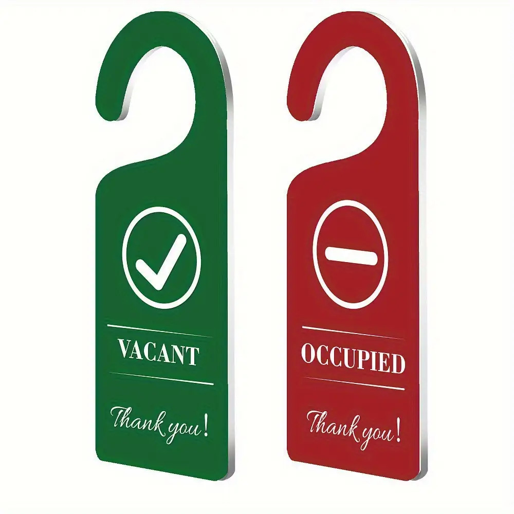 TEMU 2d Flat. 2pcs Empty Occupied Door Hanger Wooden Door Sign Pendant, Suitable For Home Office Bathroom Meeting /decorative Plaques And Ornaments