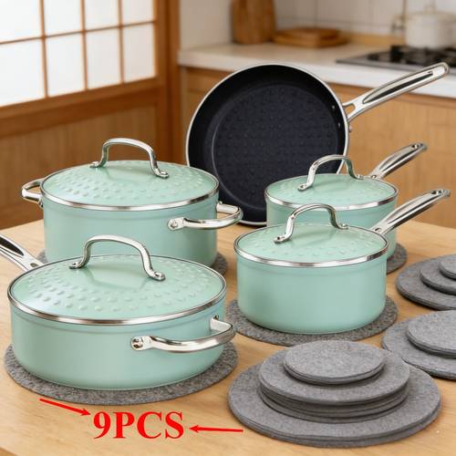 9pcs soft felt tableware protection mats designed to separate and prevent friction between plates and other tableware suitable for types of tableware storage and packaging