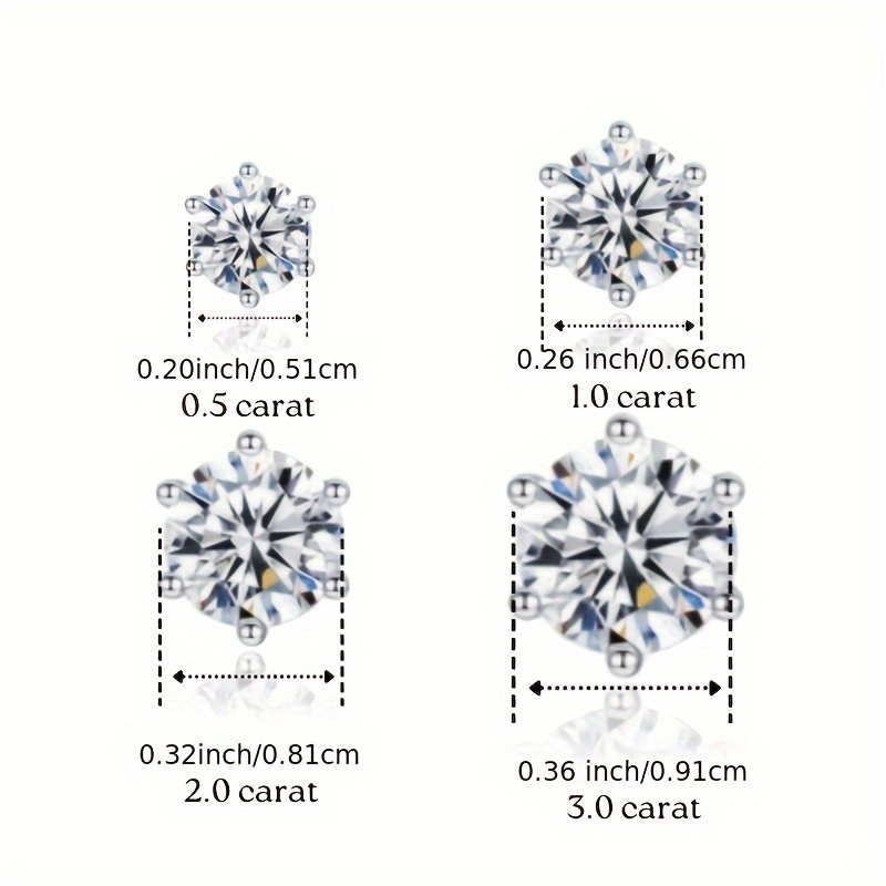 0 5 3g moissanite stud earrings 925 sterling silvery valentines day christmas gift Product details 3