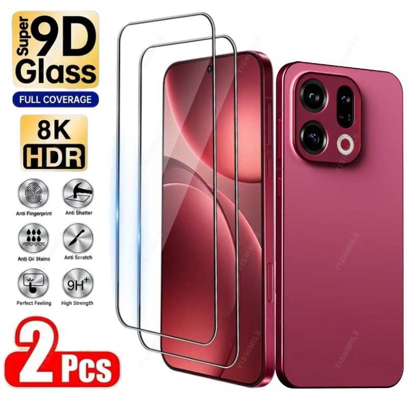 TEMU 2 Pack 9h Hardness Ultra Hd Tempered Glass Suitable For Oppo Find X9/pro, Full Coverage , High