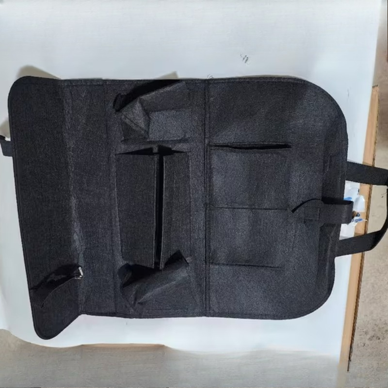 TEMU Multi-functional Seat Storage Bag, Sturdy Linen Car Seat Organizer - Backrest Installation, Odorless - Perfect For Storing Indoor Items And