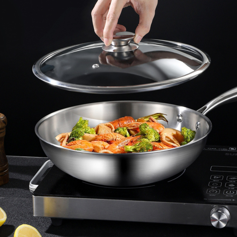 stainless steel   with lid 1pc 12 inch induction compatible extended handle   cookware details 0