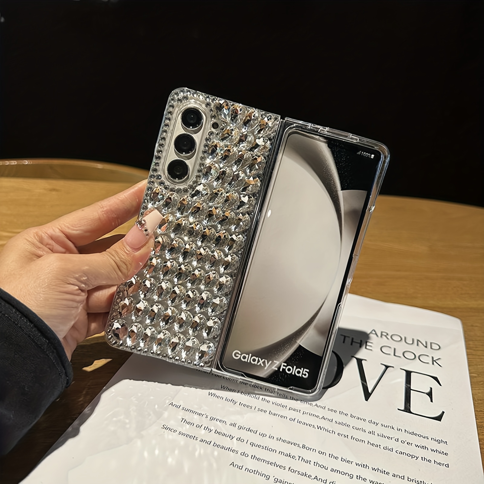 TEMU Étui Téléphone : Luxueux et Haut de Gamme, Artisanal avec Strass, Pliable pour for Fold 3/4/5/6/7