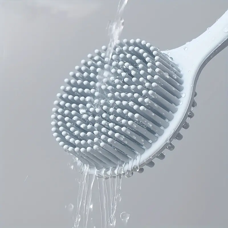 long handle silicone bath brush set soft bristle exfoliating massage back brush and face brush suitable for all light beige colors durable and easy to clean household bathing tools convenient design hygienic material a must have for free ho Product details 6